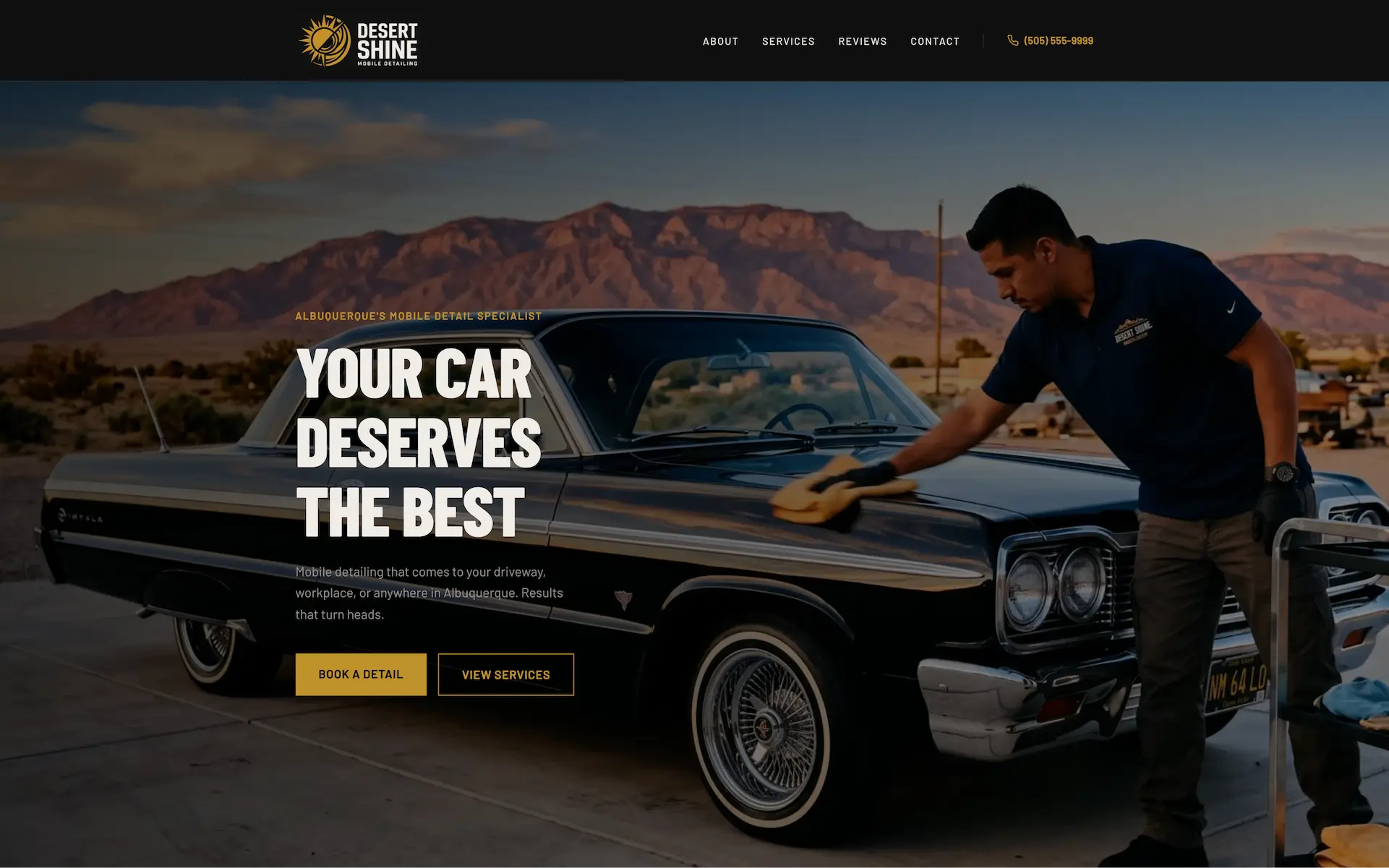 Screenshot of Desert Shine - Mobile Detailing website